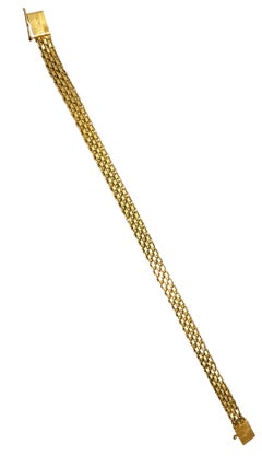 14K Yellow Gold Mesh Bismark Chain Bracelet 6.30 Inches