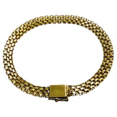 14K Yellow Gold Mesh Bismark Chain Bracelet 6.30 Inches