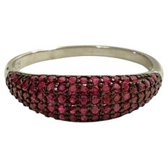 New .75 Carat Diamond Cut Myanmar Ruby 24k W Gold Plated Sterling Ring Size 9