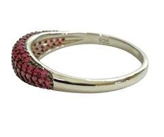 New .75 Carat Diamond Cut Myanmar Ruby 24k W Gold Plated Sterling Ring Size 9