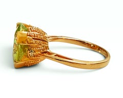 Nuovo anello in argento sterling placcato oro rosa con peridoto da 4,60 carati e zaffiro