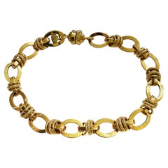 Unique Milor 14K Yellow Gold Magnetic Oval Link Bracelet