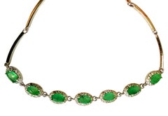 Pulsera nueva de plata de ley blanca de 14K con esmeralda de 1,47 quilates, de 7,25-8,25"