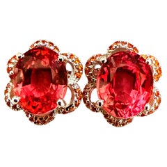 Nuevos pendientes de plata de ley con zafiro rosa «Sunset» de 8,10 quilates y zafiros tallados en forma de diamante