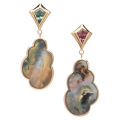 'Celestial Cloud' Australian boulder opal earrings