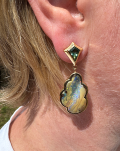 'Celestial Cloud' Australian boulder opal earrings
