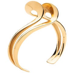 Ronald Pearson Yellow Gold Double Cuff Bracelet