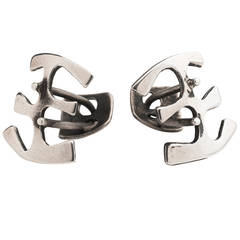 Art Smith Modernist Sterling Cuff Links