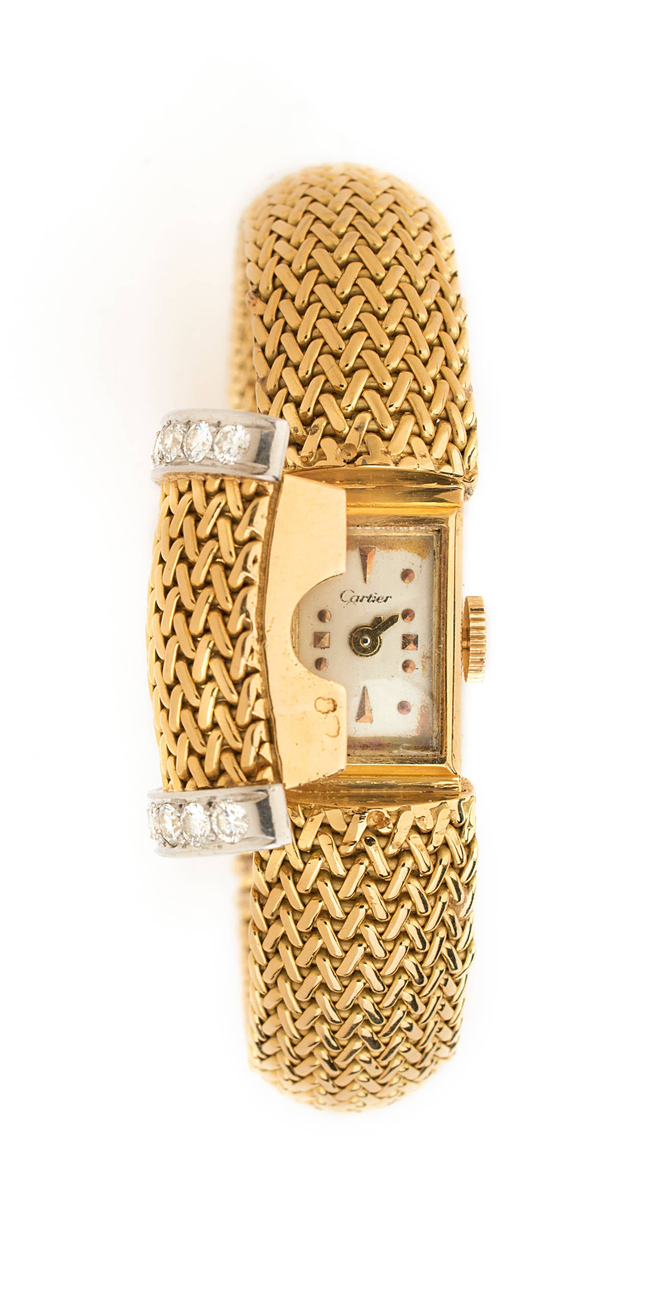 Cartier Lady''s Armbanduhr aus Gelbgold und Diamanten Damen