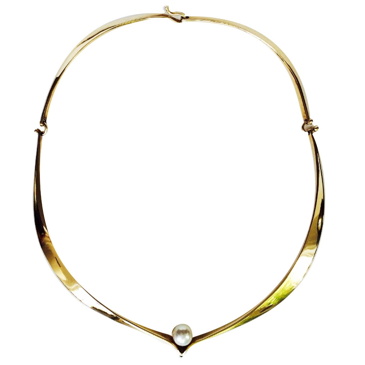 Mid-Century Ed Wiener Pearl Gold Collar