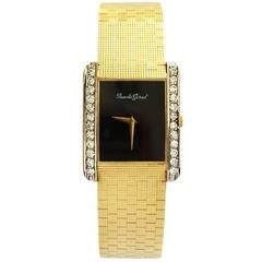 Vintage Bueche-Girod Yellow Gold and Diamond Bracelet Wristwatch