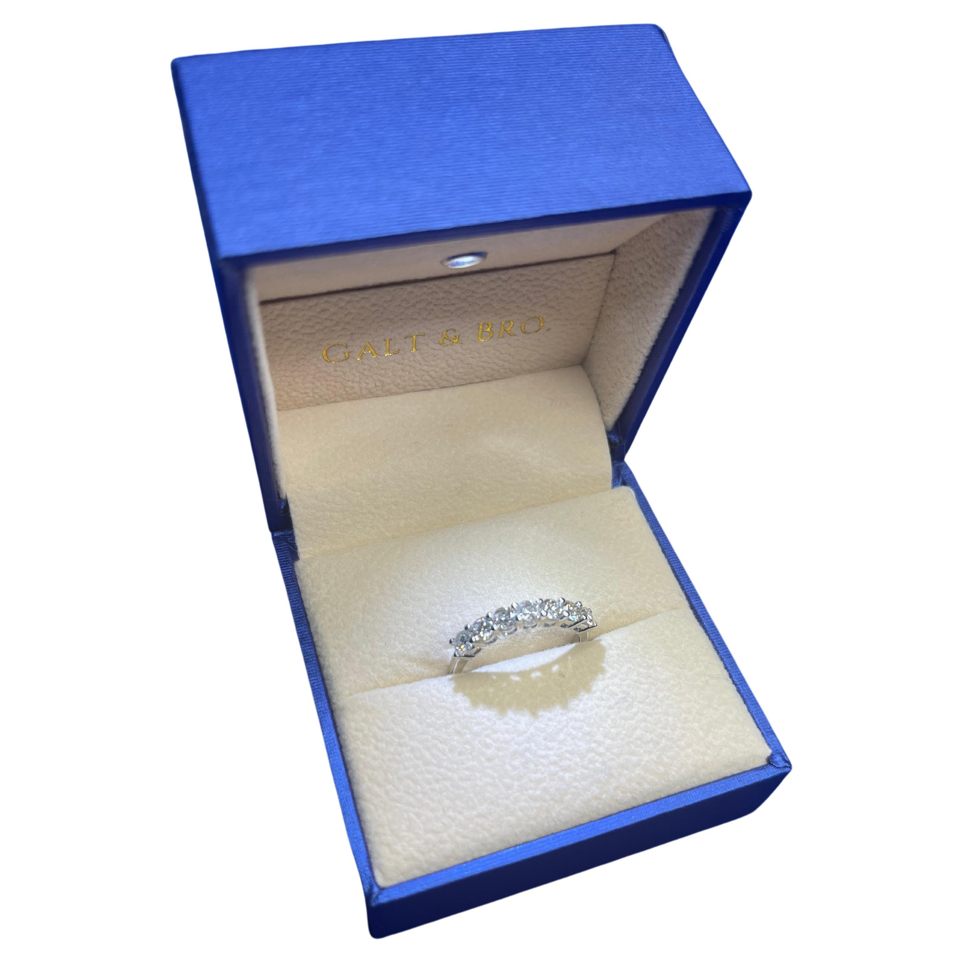 Modern Diamond Classic Stack Eternity Wedding Anniversary Band 18 Karat White Gold Ring For Sale