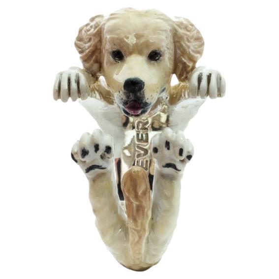 925 Sterling Silver Dog Puppy Animal Nature Cute Labrador Golden Retriever Ring