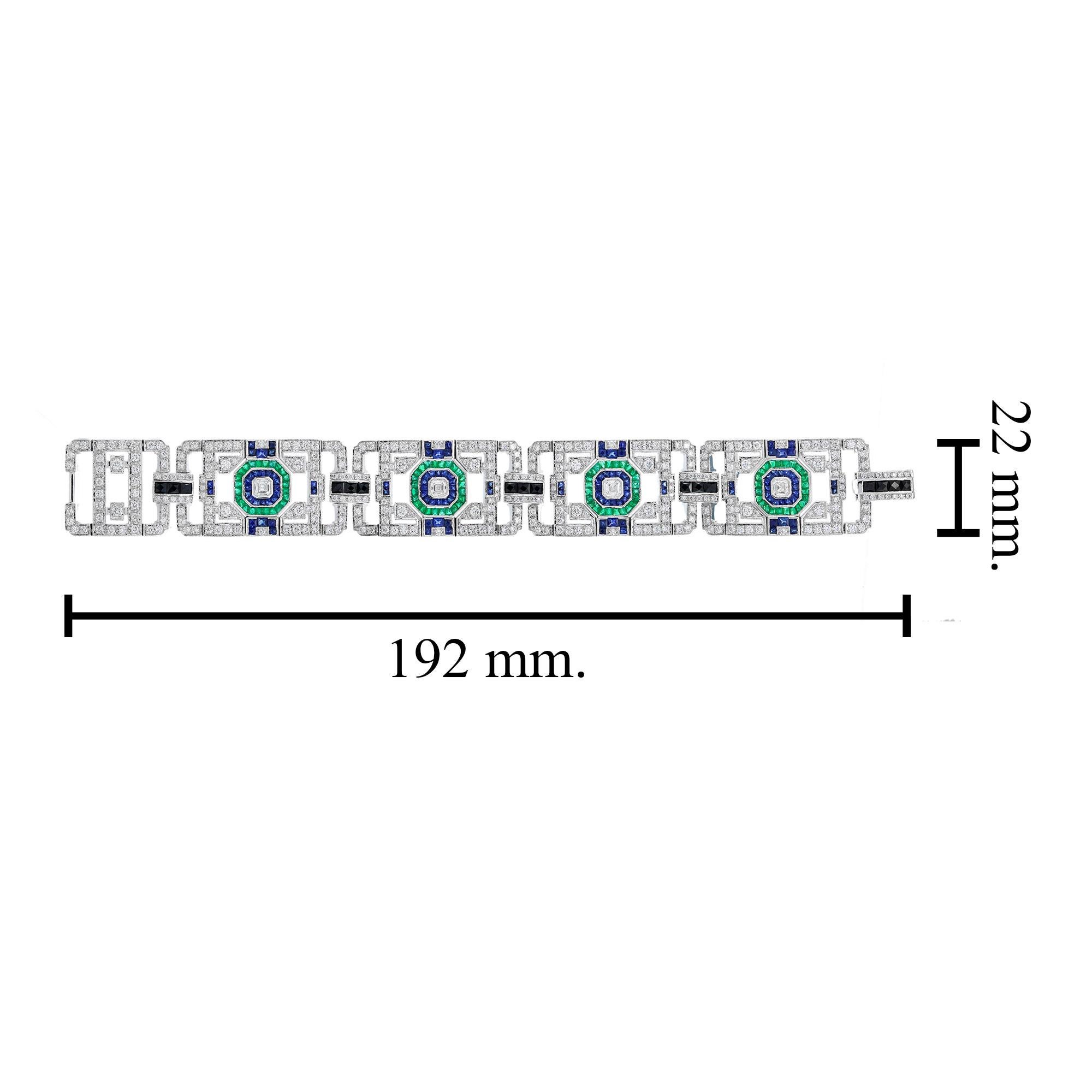 The Artfulene & Greene Greene Green, saphir et diamant, bracelet unique en or blanc 18KW en vente 2