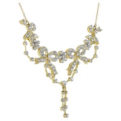 Diamant Vintage Style Ribbon Floral Halskette