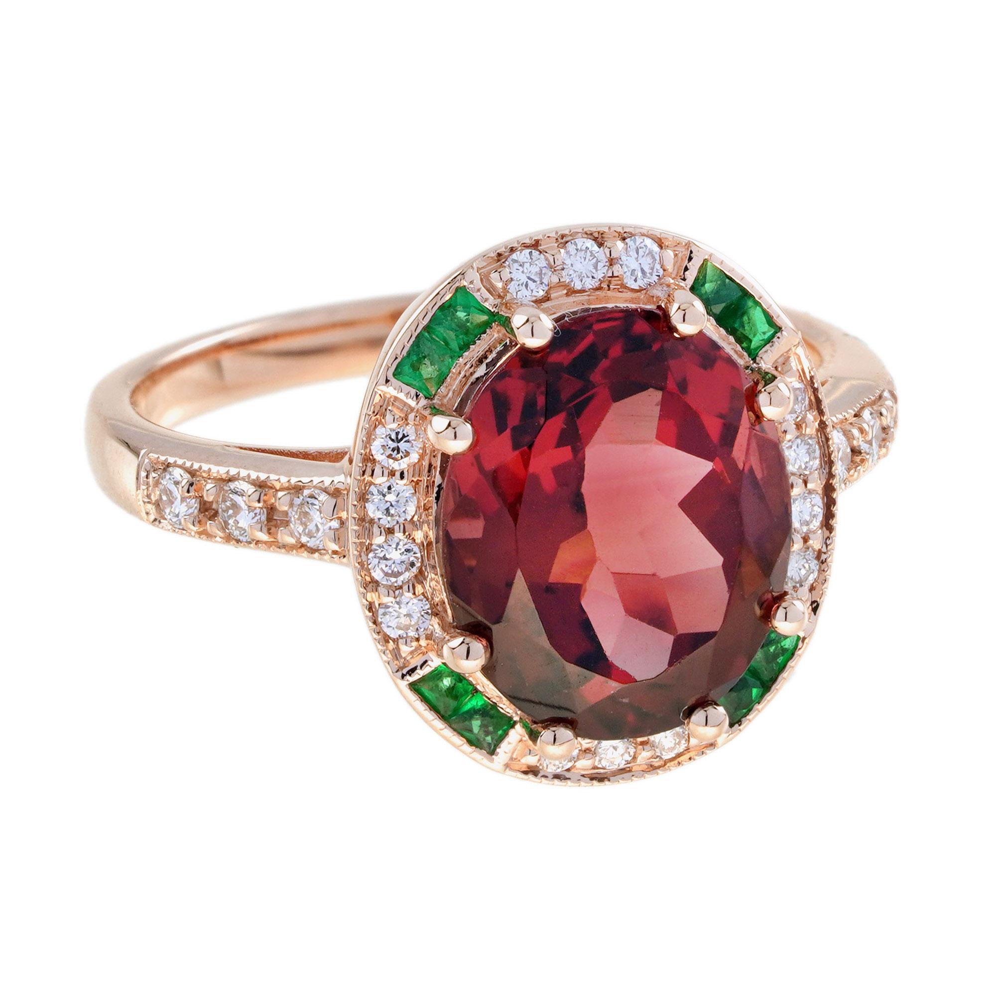 Un anello mozzafiato in oro rosa, con al centro una magnifica tormalina rosa ovale da 3,88 carati (circa). Questa straordinaria gemma, con la sua tonalità vibrante e la sua eccezionale limpidezza, attira l'attenzione e cattura lo sguardo con il suo