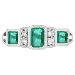 Emerald Three-Stone Rings