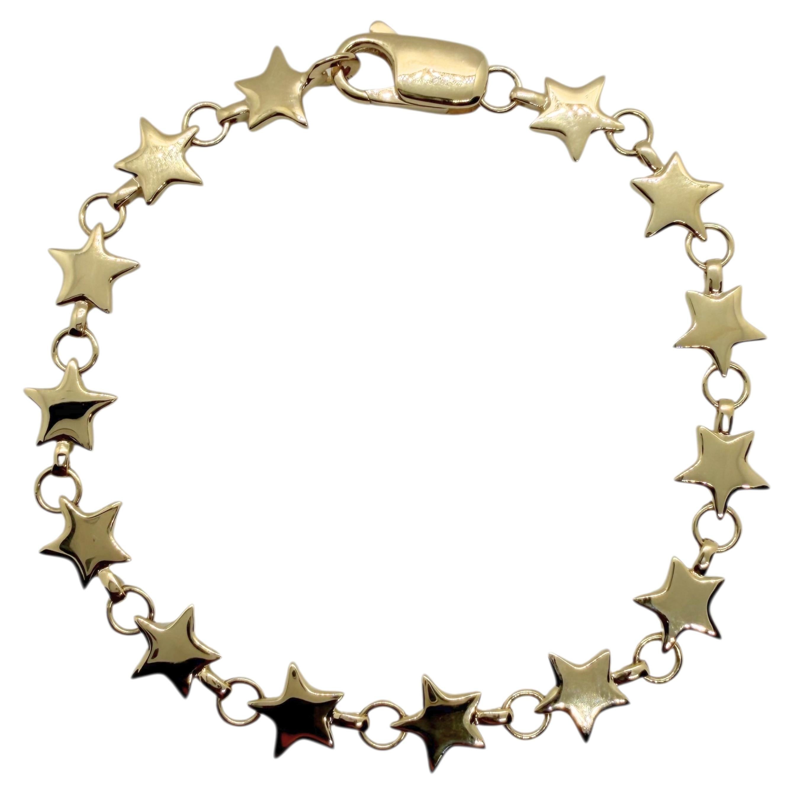 Tiffany & Co. Star Motifs Links Star 18 Karat Yellow Gold Vintage Bracelet