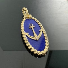 Van Cleef & Arpels Vintage-Anhänger aus 18 Karat Gelbgold mit Lapislazuli und Diamanten in Ankerform