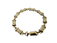 Van Cleef & Arpels Vintage Carved Bone Horn Unique Yellow Gold Vintage Bracelet