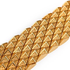 Italian 18K Rosey Yellow Gold Pyramid Link Bracelet, Circa 1960s-1970s