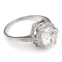 Edwardian Old European Cut Diamond Platinum Ring, 1.85ct, Circa 1910