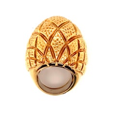 Textured Honeycomb 22K Gold Dome Ring, Circa 1960s