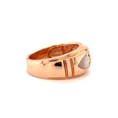 Vintage 1970s Mabe Pearl and 0.25ct Diamond 14K Rose Gold Ring