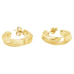 Tiffany & Co. 18K Gold Twist Hoop Earrings, Vintage
