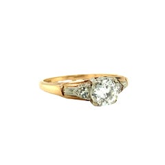 1890s Victorian 0.4ct Diamond Solitaire in Rose and White Gold, Old European Cut