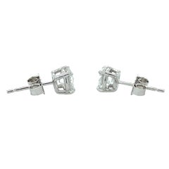 Platinum Diamond Stud Earrings, GIA Certified, 1.10 Carats, VS1