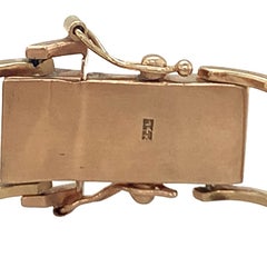 Retro Two-Tone Gold Gate Link Bracelet in 14K, circa 1940s
