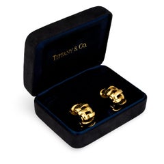 Tiffany & Co. Open Basketweave Gold Hoop Earrings, circa 2002