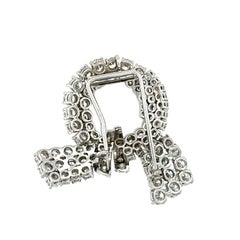 Mid-Century Diamond Wreath Brooch and Pendant, 13.05ct, 14K White Gold and Plati