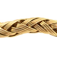 Woven 18K Yellow Gold Tubular Necklace, German Hallmarks, 1960s