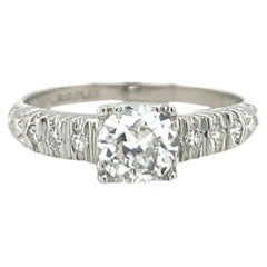 Art Deco Diamond Solitaire Platinum Ring, 0.60ct, Circa 1930s