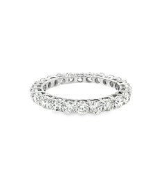 14K White Gold 1.68ct Diamond Eternity Band, Contemporary