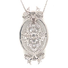 Mid-Century 3.0ct Diamond White Gold Pendant, Circa 1950s