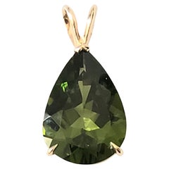 NEW GAL CERT Keine Wärme natürlicher 12,22 CT Burma-Peridot-Anhänger 14K Gold