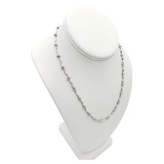 Vintage NEW SALE Lovely Natural Heart Shape  Round Diamond Necklace  14K White Gold