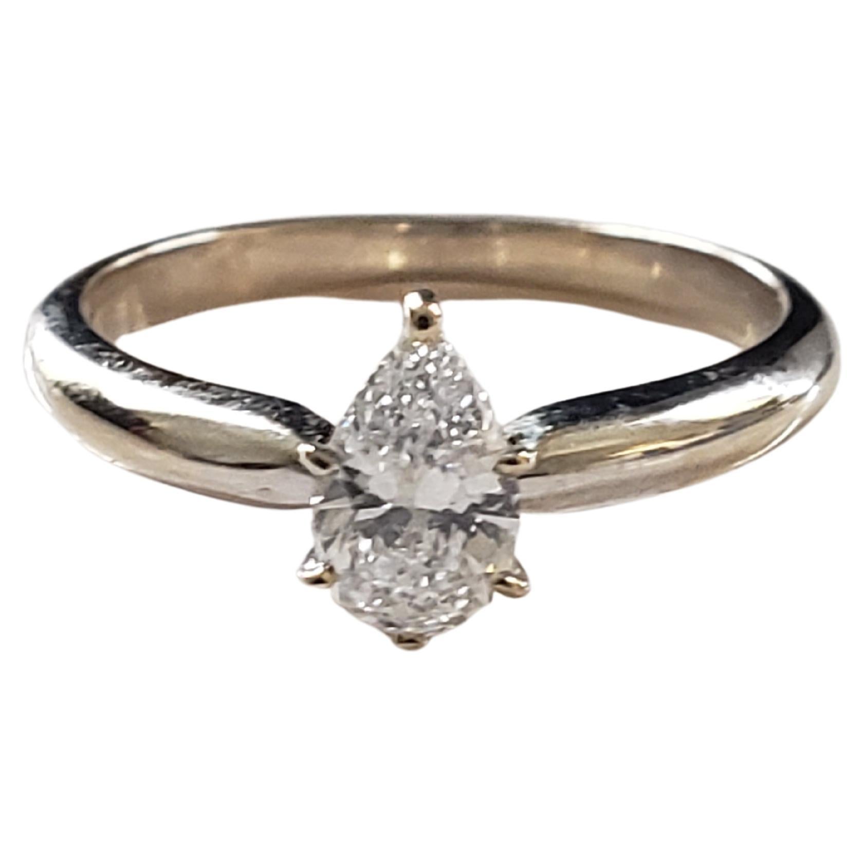 Contemporary NEW GIA CERT D/VS2 Natural .55 Ct Pear Diamond Engagement Ring in 14k Gold  For Sale