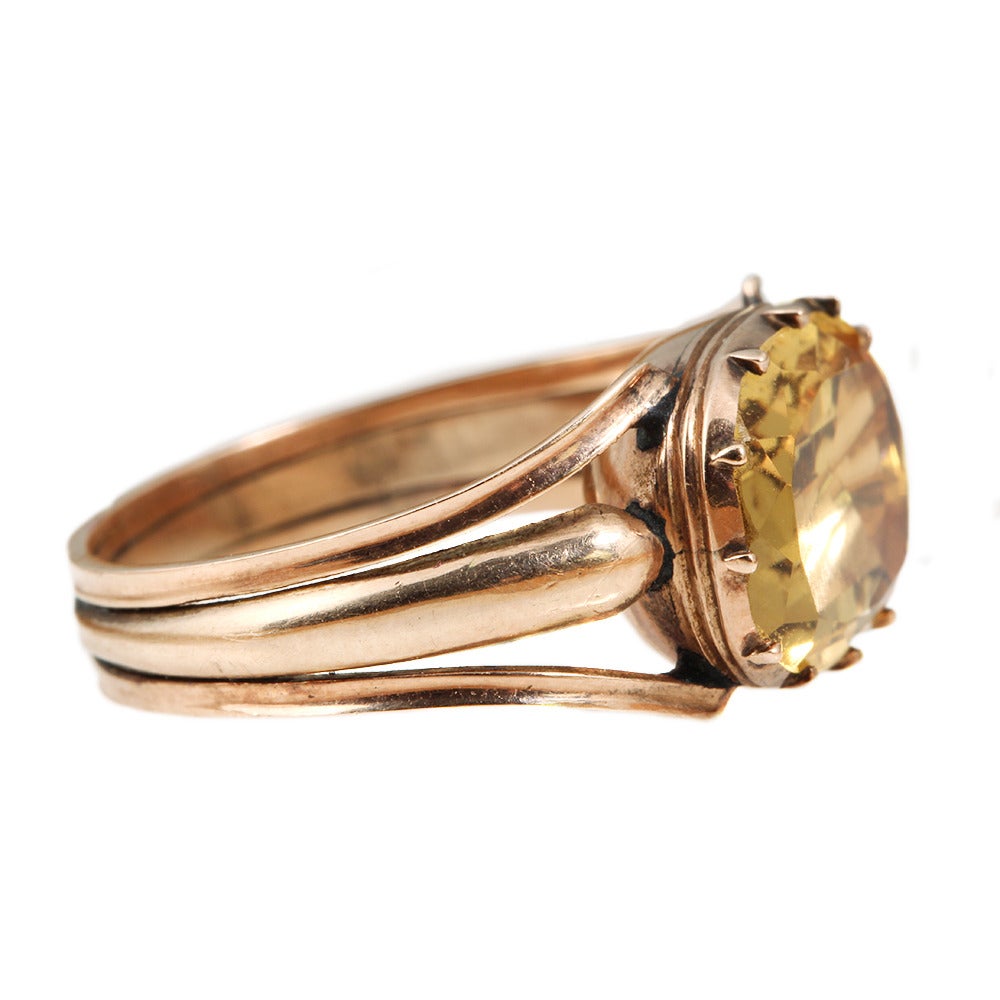 Women's Georgian Era Citrine Gold Ring For Sale