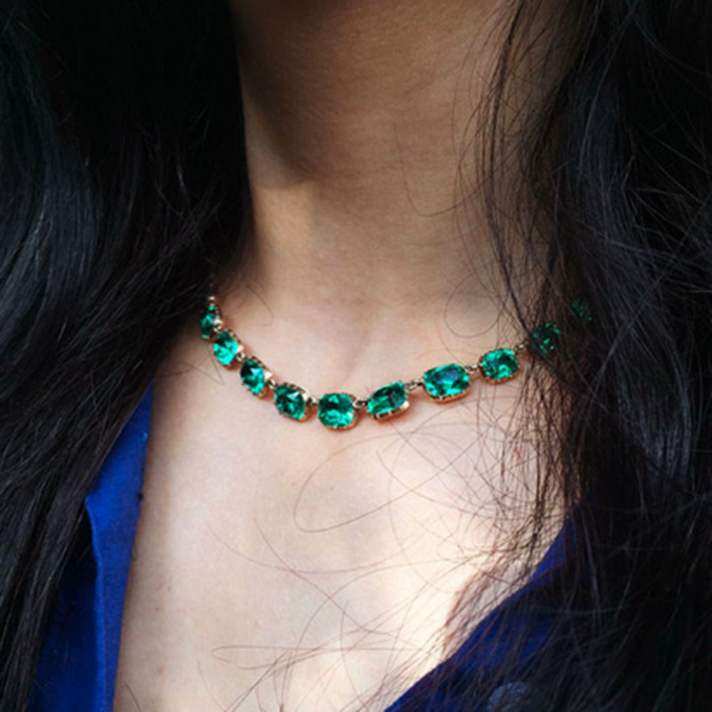 Georgian Era Emerald Paste Necklace For Sale 2