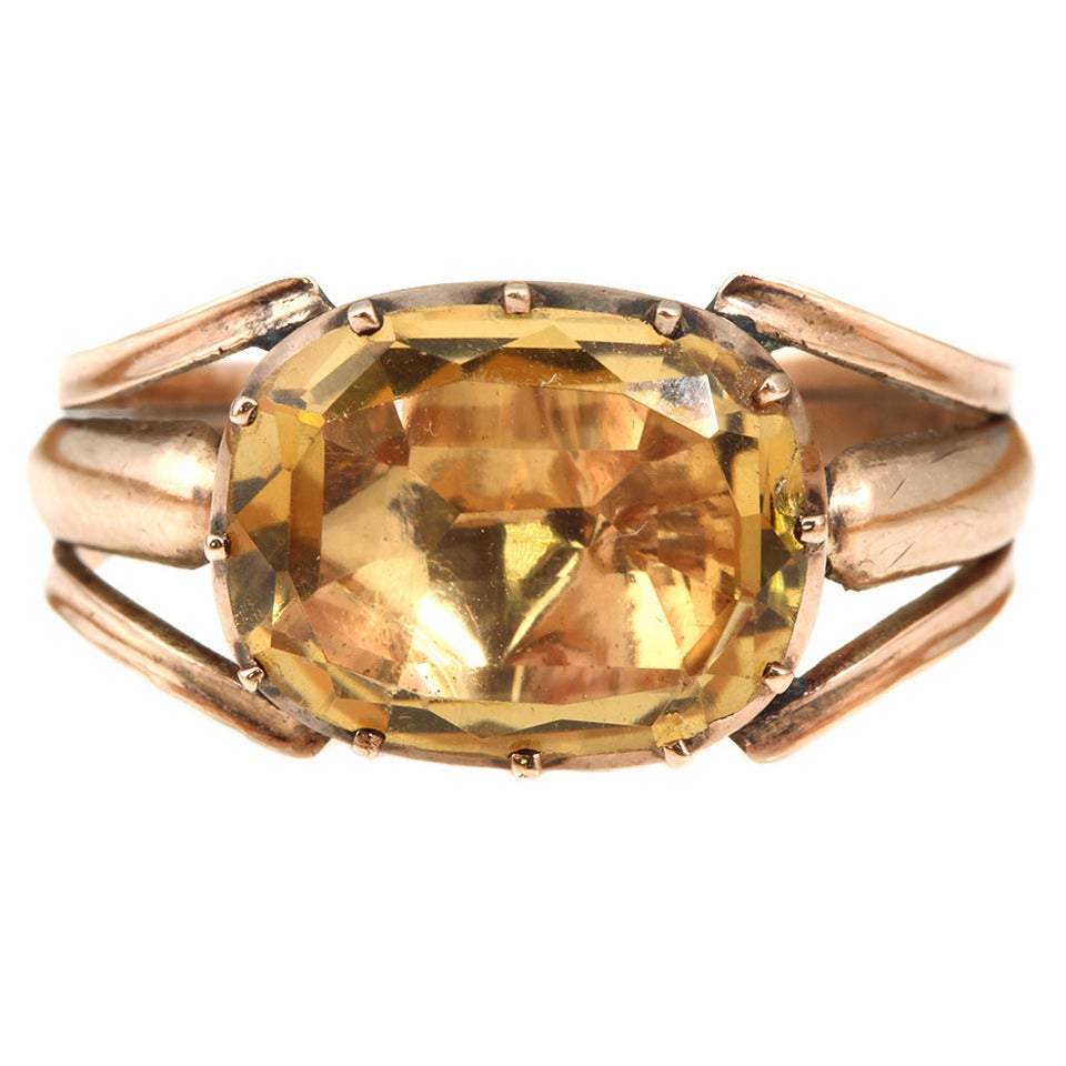 Georgian Era Citrine Gold Ring For Sale