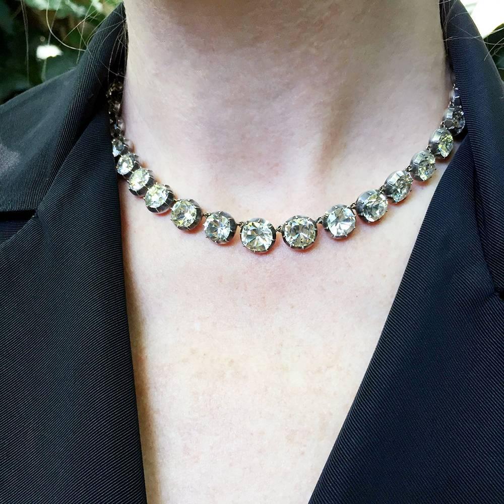 White Paste Rivière Necklace at 1stDibs paste necklace