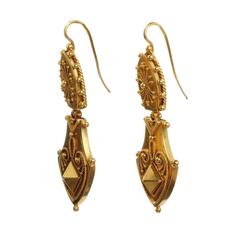 Victorian Era Etruscan Revival Earrings