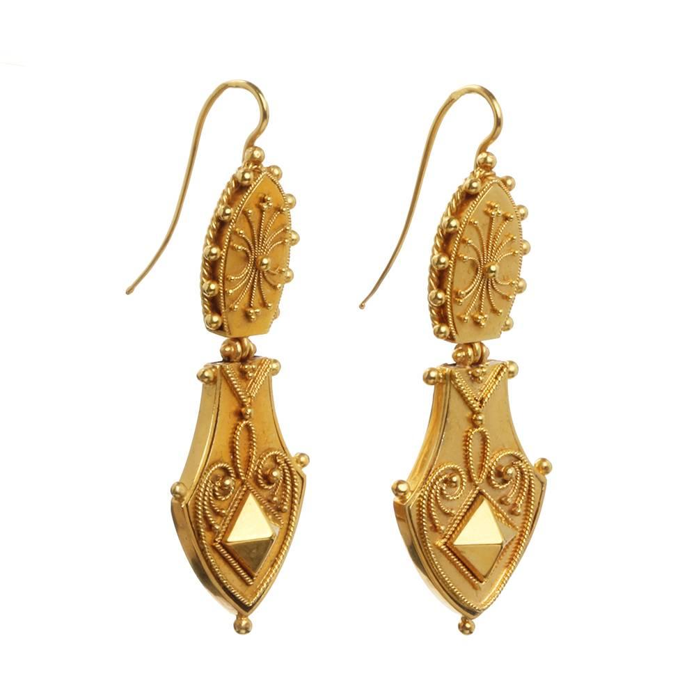 Women's Victorian Era Etruscan Revival Earrings For Sale