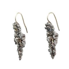 18th Century Portuguese Lazo Diamond Silver Gold Earrings