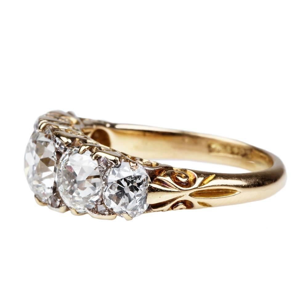 Women's Late Victorian Five Stone Diamond Enagement Ring For Sale