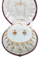 19Th Century French Gold Dagger Necklace Set